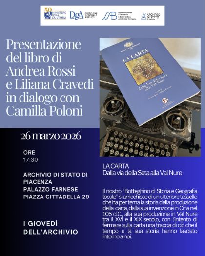 Presentazione libro '' La carta dalla via della seta alla Val Nure ''