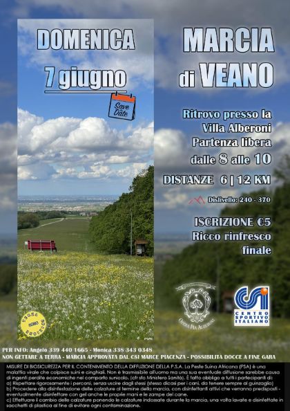 Marcia di Veano domenica 07 giugno 2026